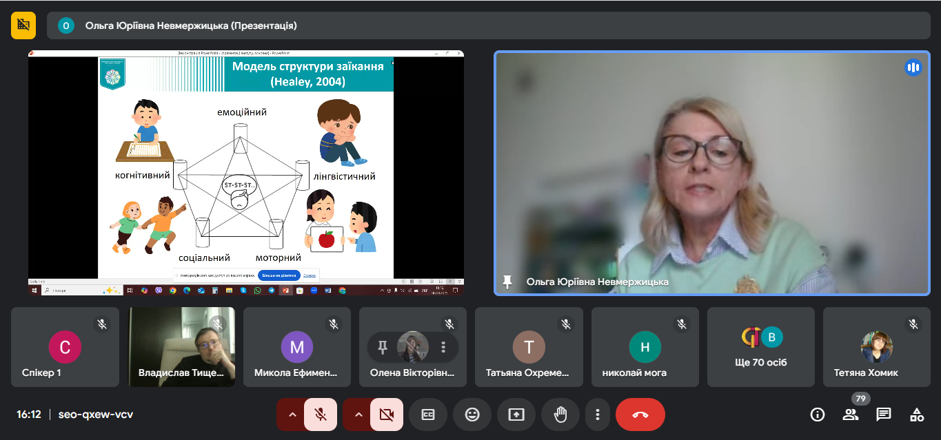 На фото представлено фрагменти онлайн презентації Ольги Невмержицької під час виступу на конференції. 2