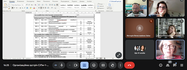 ОБговорення Вибіркових блоків ОПП СІП